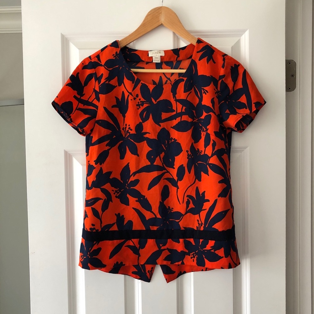 J.Crew Tropical Print Top